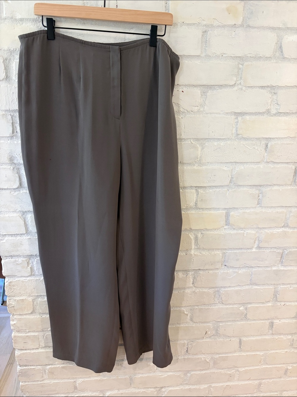 Eileen Fisher Taupe Wide-Leg Trousers (B4)